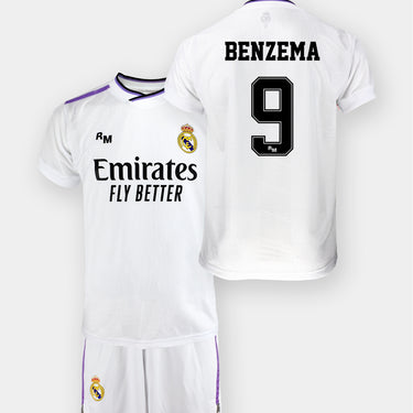 Kit Real Madrid Domicile Benzema Blanc